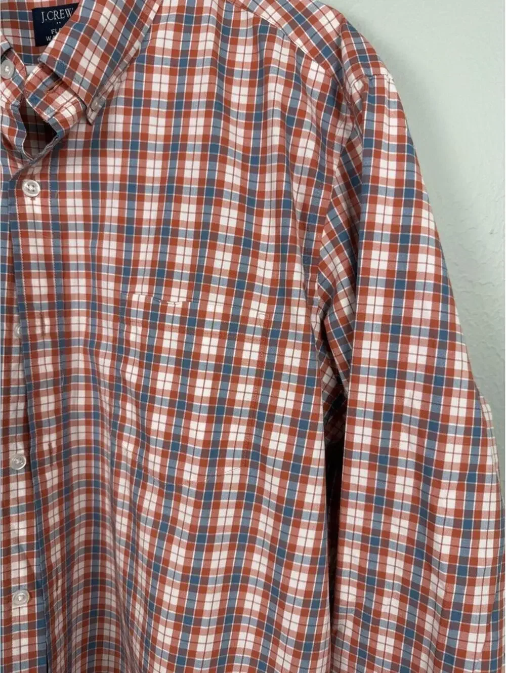 J.Crew Shirt Mens XL Plaid Classic Fit Flex Washed Button Down Causal